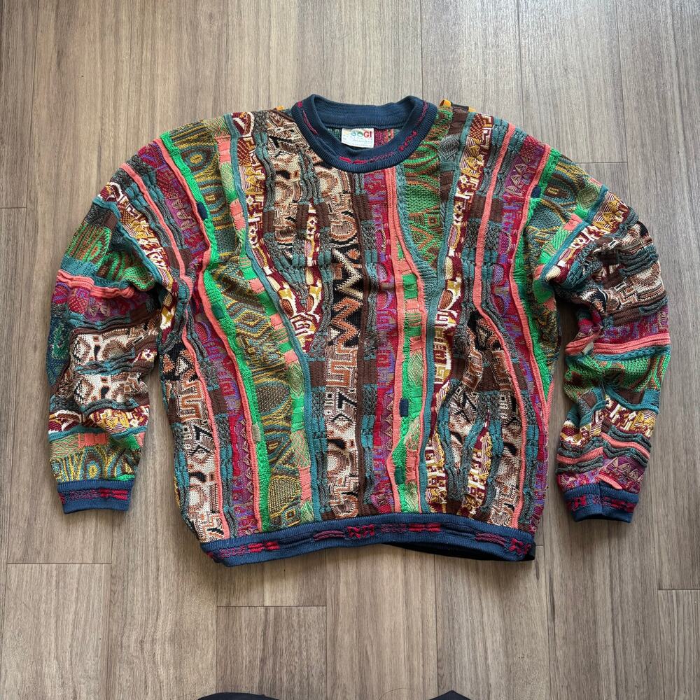 Vintage Coogi Australia Sweater Size Medium — Multicolor 3D Knit